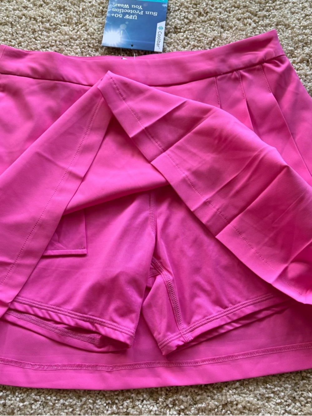 Coolibar UPF 50+ Pink Golf Skort Athletic Tennis Pickleball NWT Size 8 - Picture 2 of 8